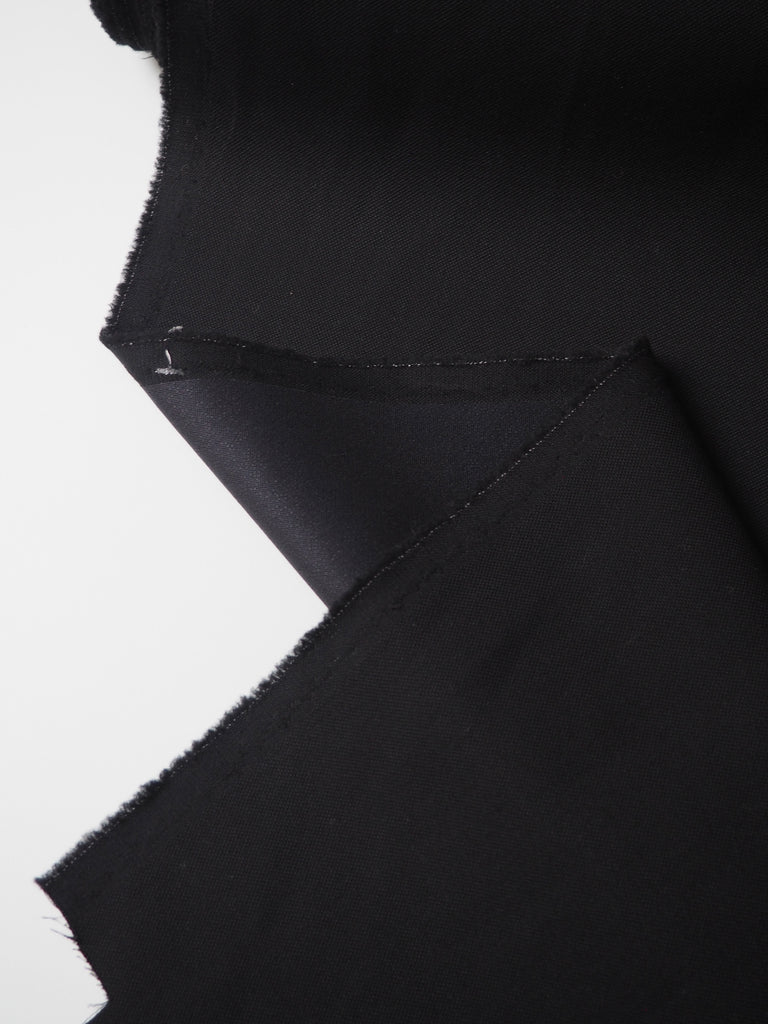 Black Textured Wool Blend Suiting