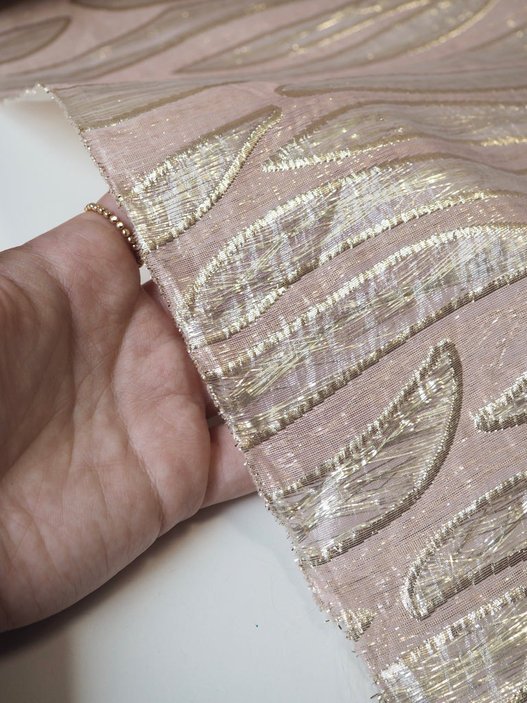 Blush + Gold Metallic Zebra Double Organza
