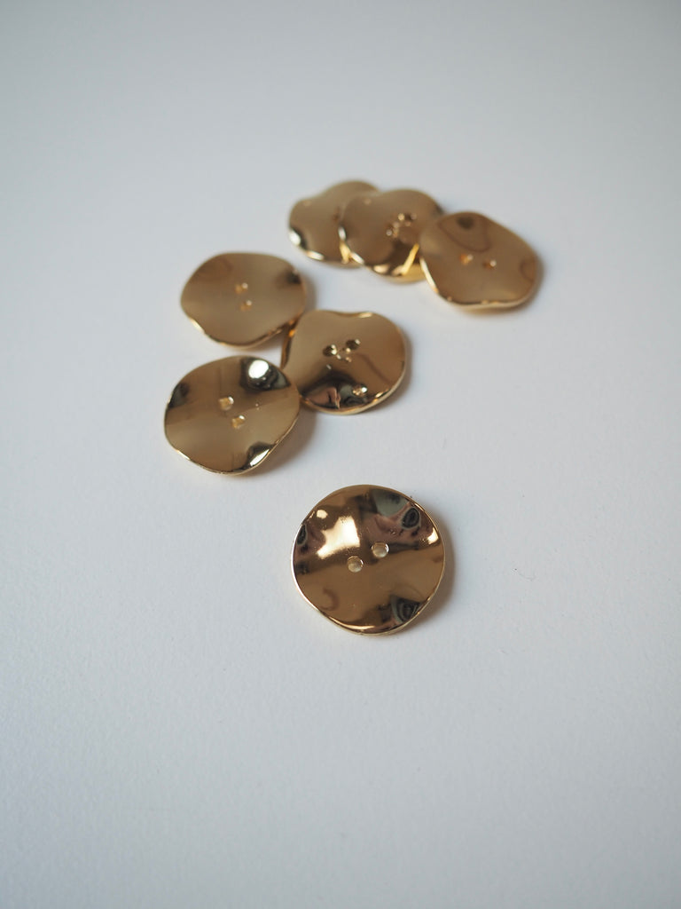 Gold Ripple Buttons 20mm