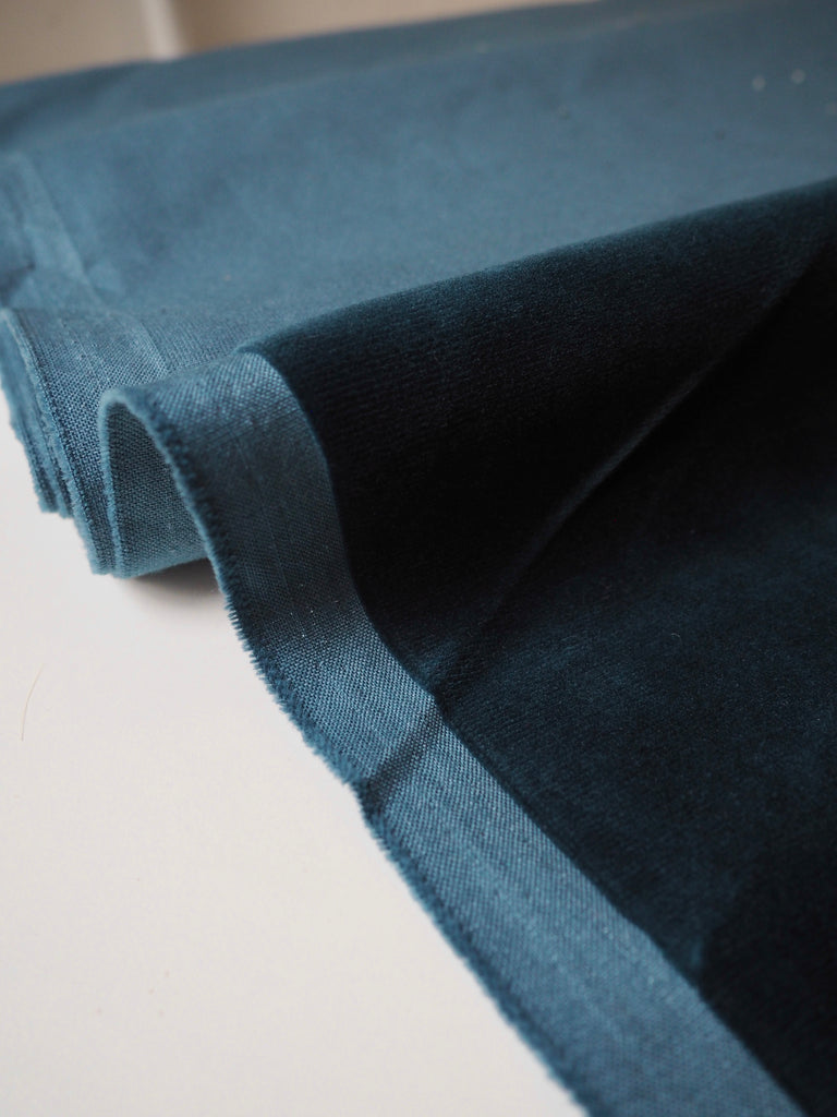 Sea Blue Cotton Velvet