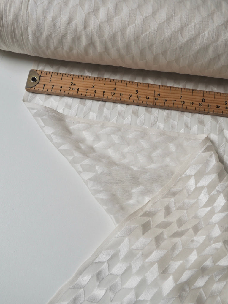 Ivory Burnout Silk Chiffon