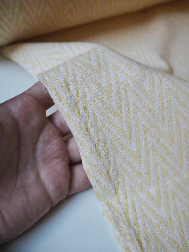 Yellow Chevron Cotton Loopback Jersey