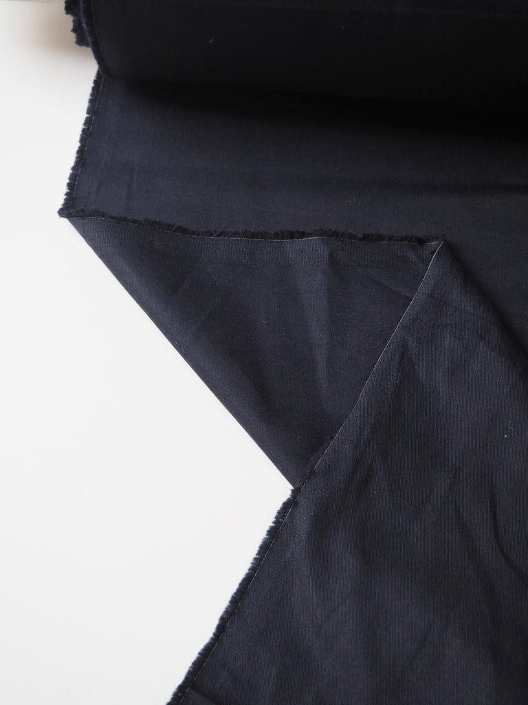 Navy Sateen Cotton Twill