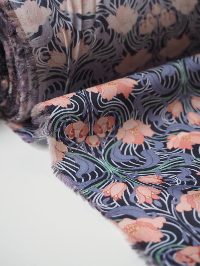 Liberty Blue Tulip Swirl Tana Cotton Lawn