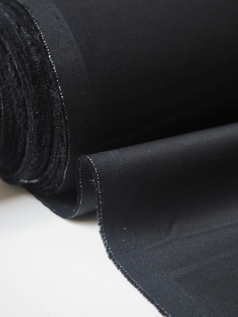 Black Stretch Cotton Twill 215gsm