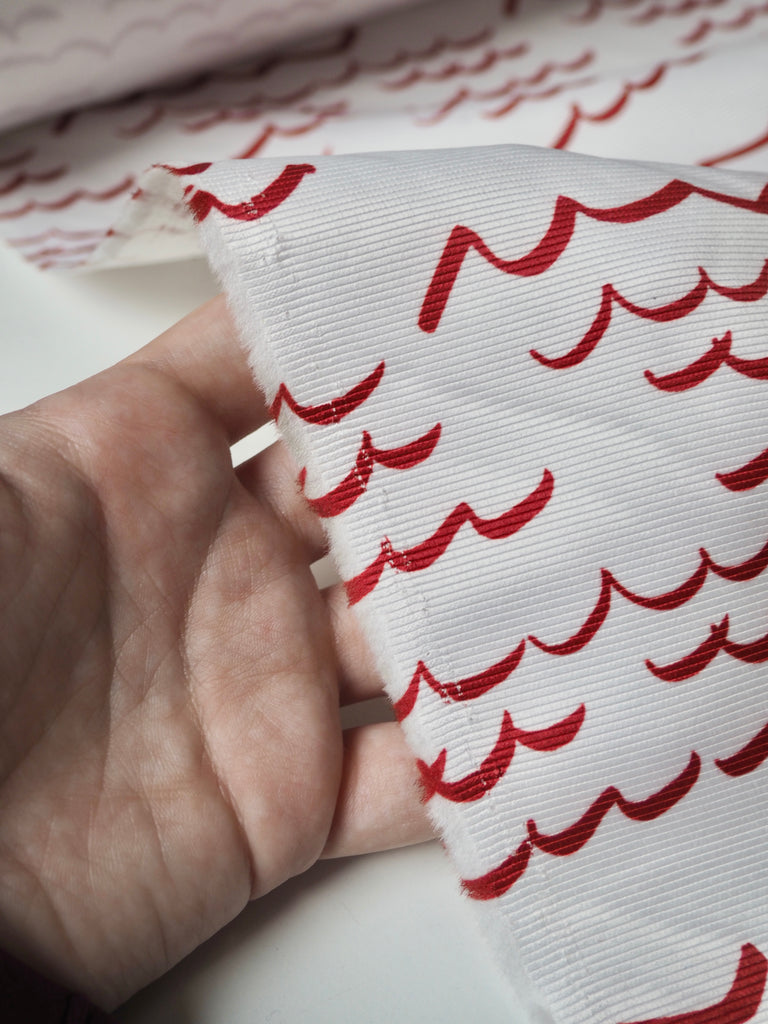 Red Wave Satin Faille