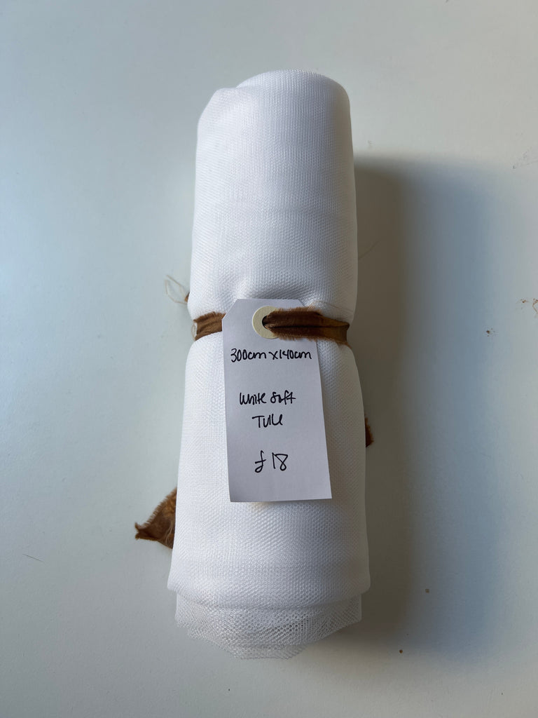 White Soft Tulle Remnant