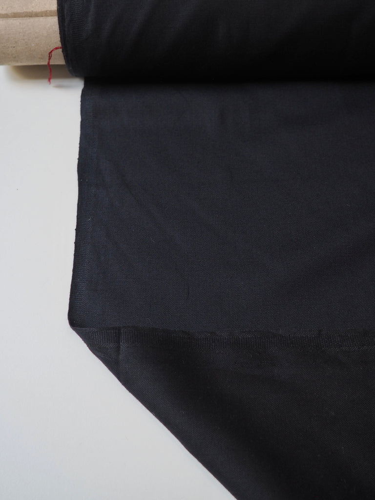 Navy Wool Blend Twill