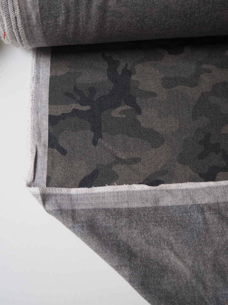 Green Camouflage Wool Flannel