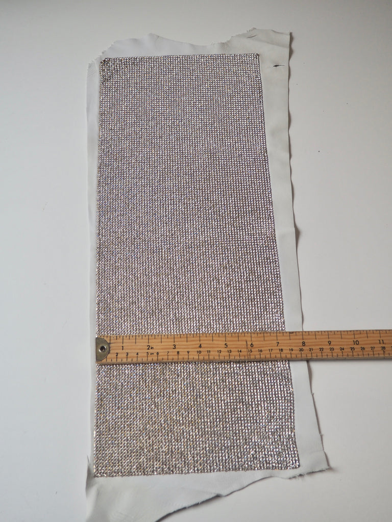 Swarovski Crystal + Gold Chainmail Leather Piece