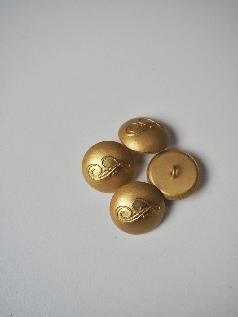 Gold Metal Domed “F” Shank Buttons 20mm/32L
