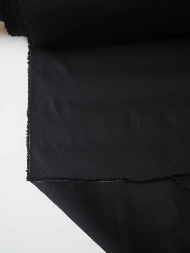 Black Sateen Crisp Cotton Poplin