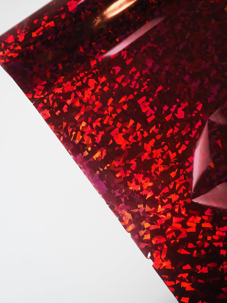 Red Holographic Confetti Heat Transfer Foil