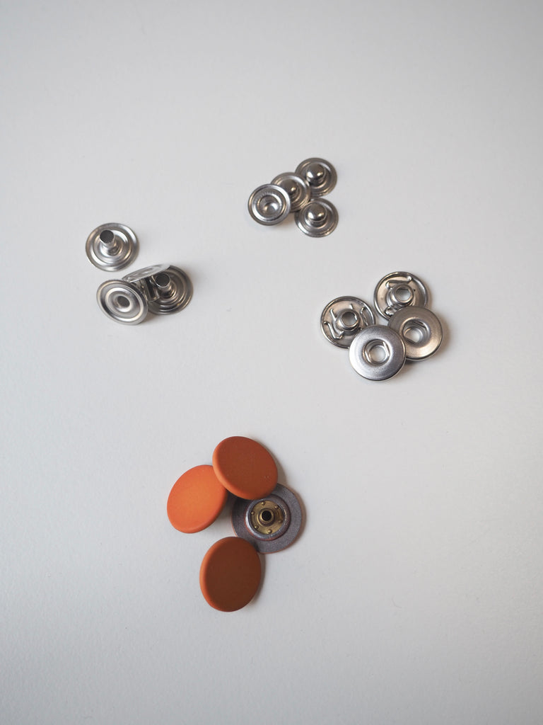 Matte Orange Press Studs 15mm