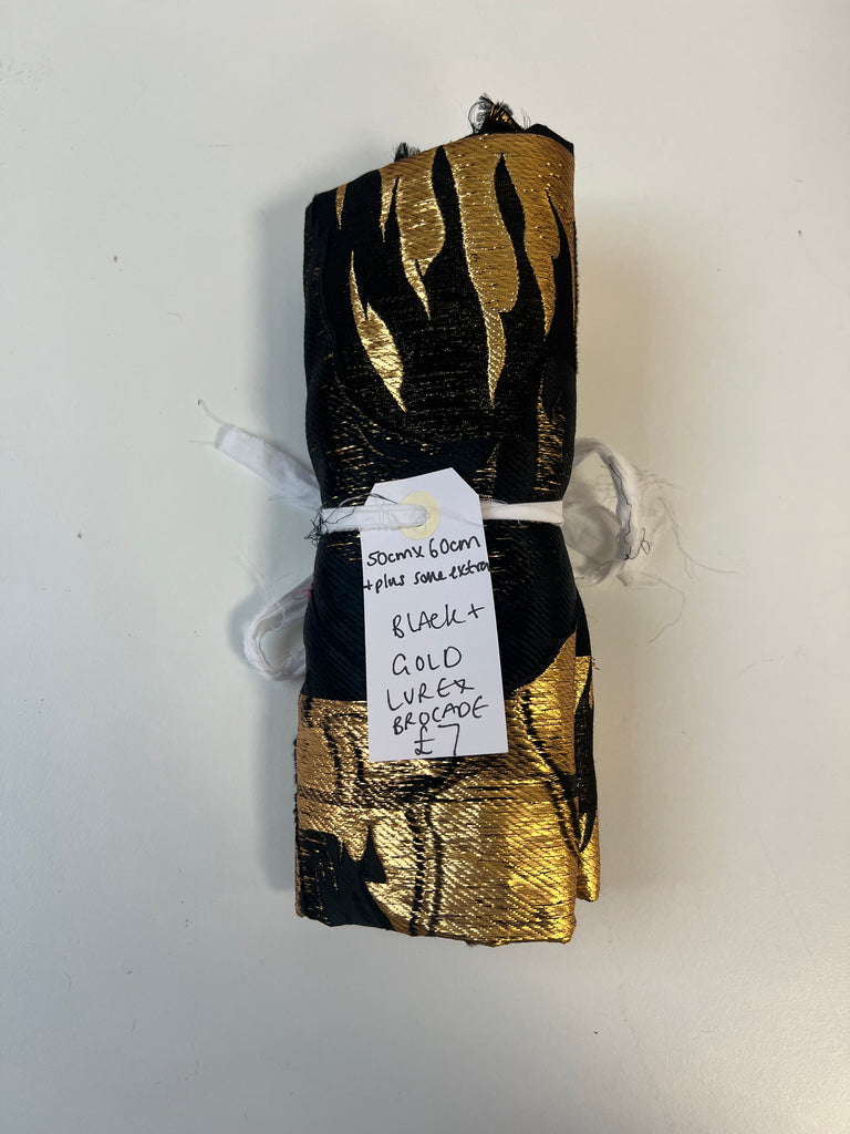 Black + Gold Lurex Brocade Remnant