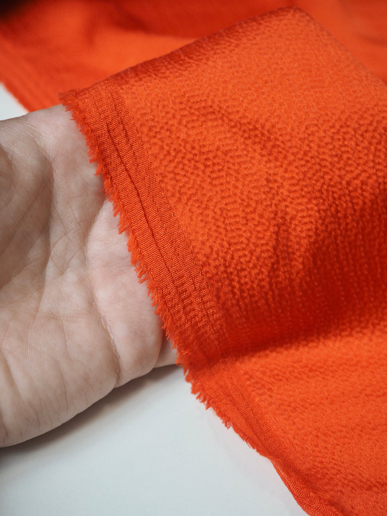 Orange Hammered Silk Satin