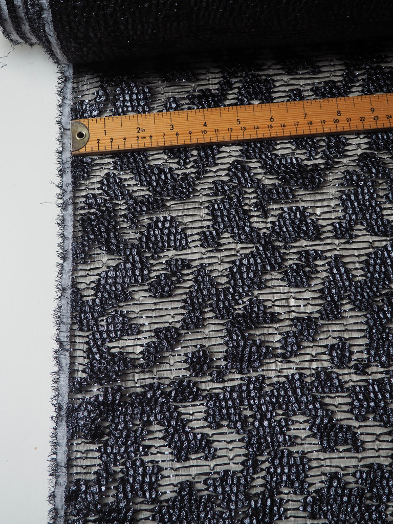 Midnight Metallic Organza Jacquard