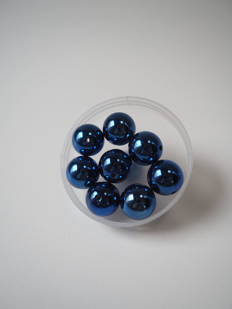 Metallic Blue Beads 16mm