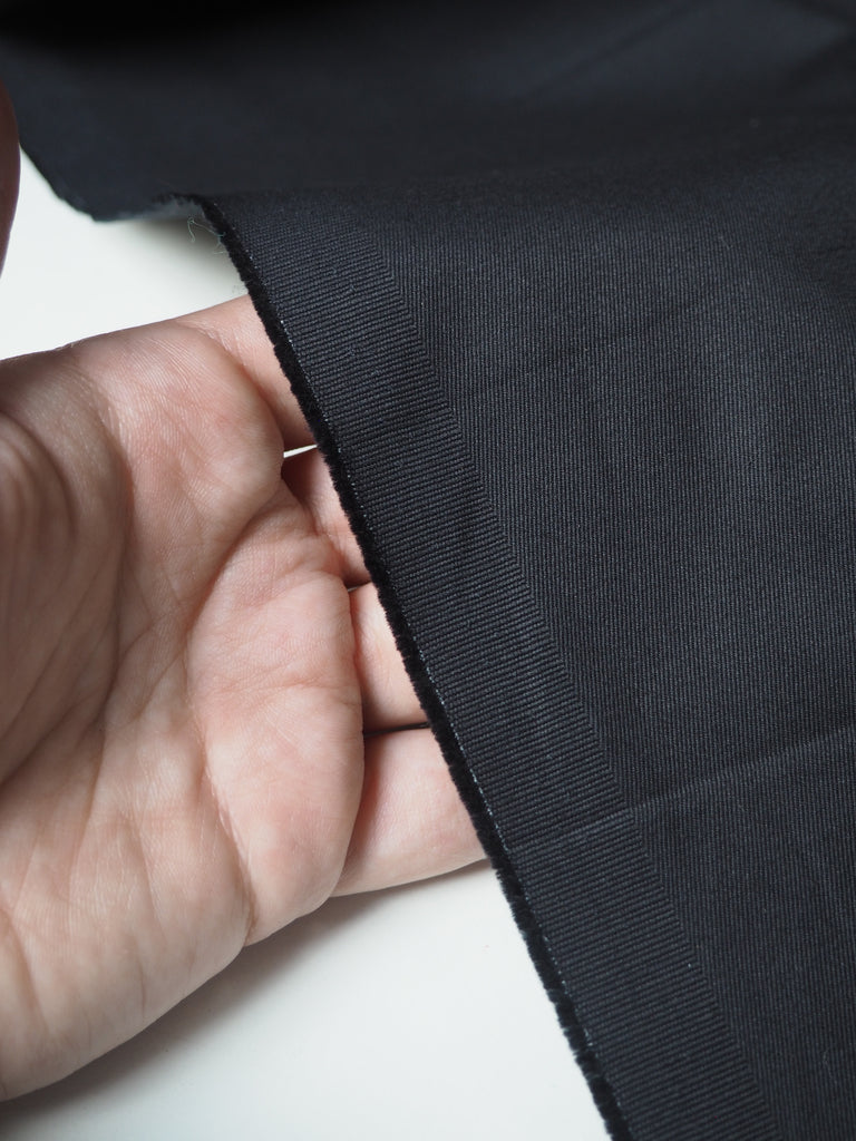 Black Stretch Cotton Twill 255gsm