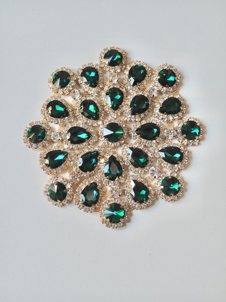 Emerald Gold Crystal Embellishment