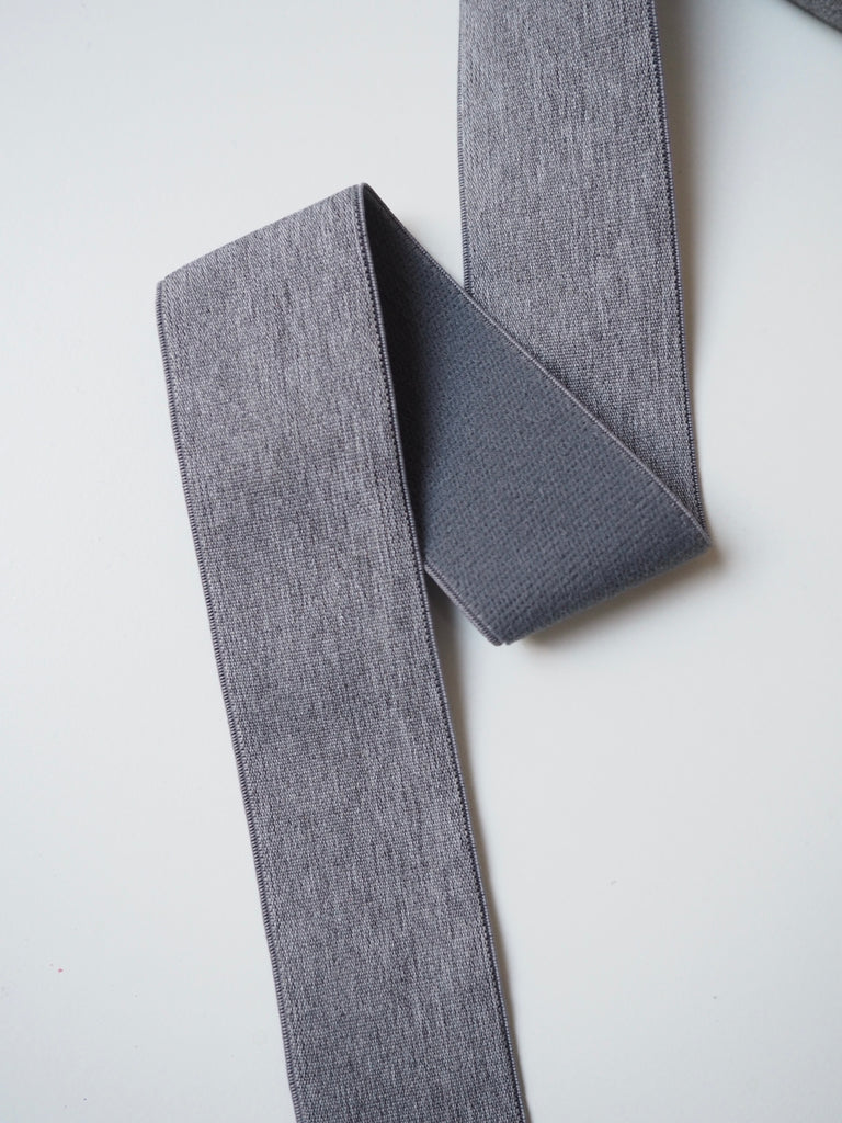 Grey Marl Plush Elastic 40mm