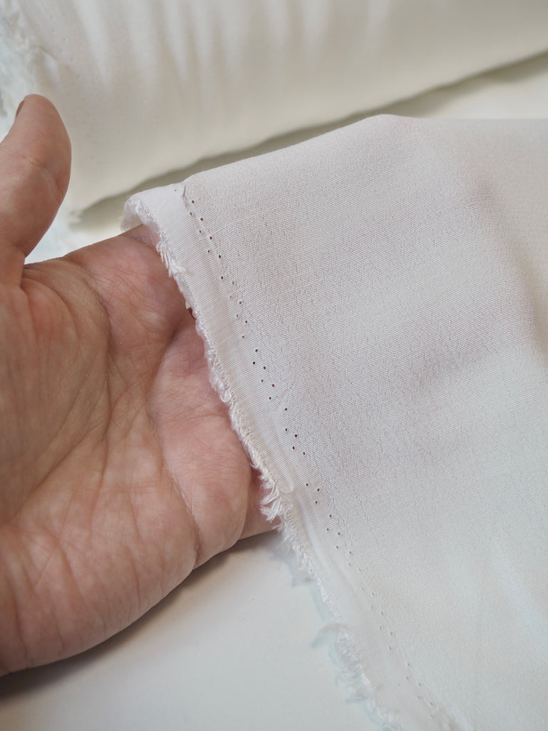 White Lightweight Viscose Crepe