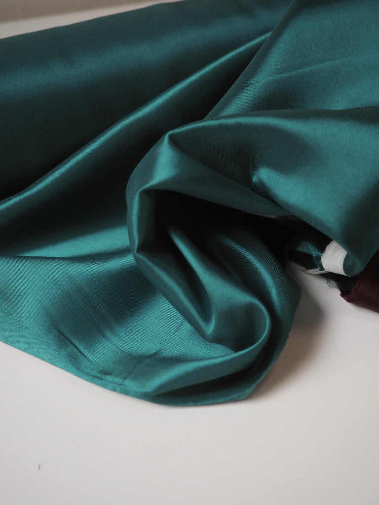 Soft Teal Stretch Acetate Satin Twill Lining