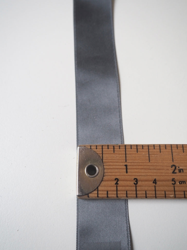 Grey Double Faced Satin Ribbon 25mm