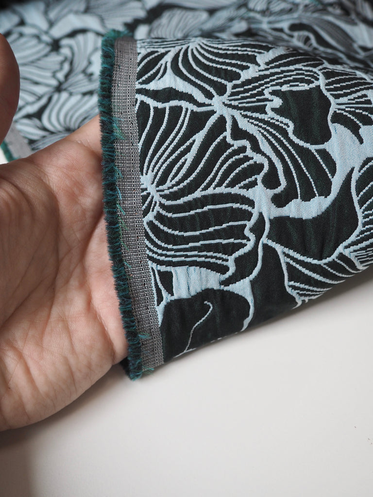 Green + Blue Floral Jacquard