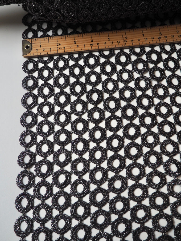 Gunmetal Circle Guipure Lace