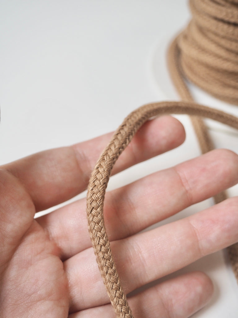 Mocha Cotton Blend Braided Cord 6mm
