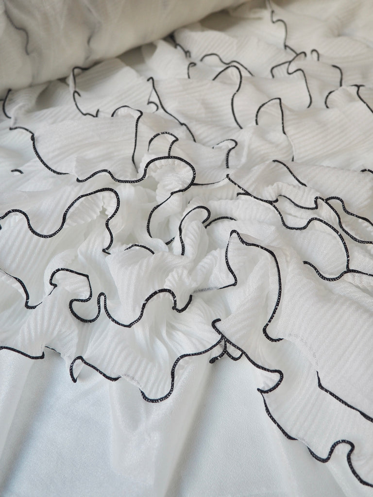 Monochrome Tiered Ruffle Plissé