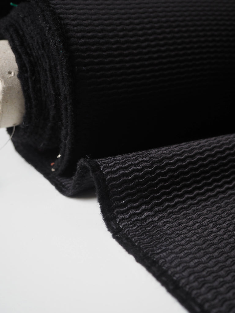 Black Silk Blend Wave Jacquard