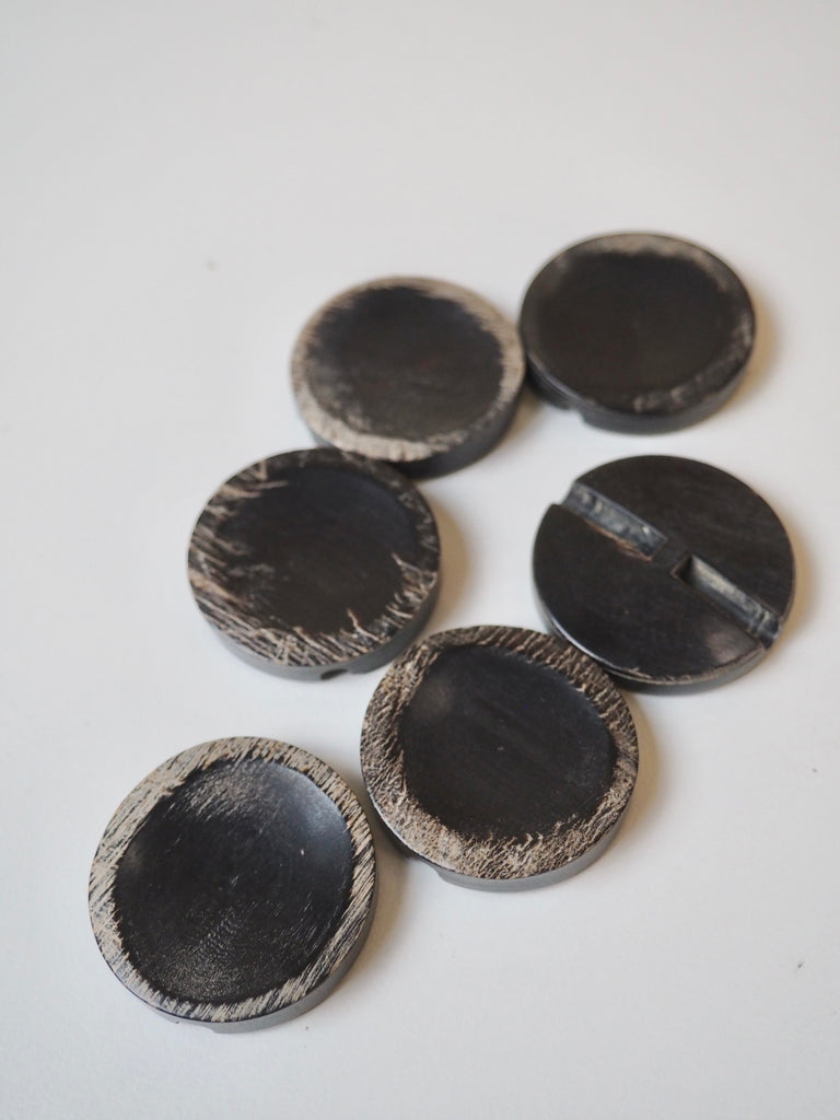 Dark Brown Horn Channel Hole Buttons 36mm/60L