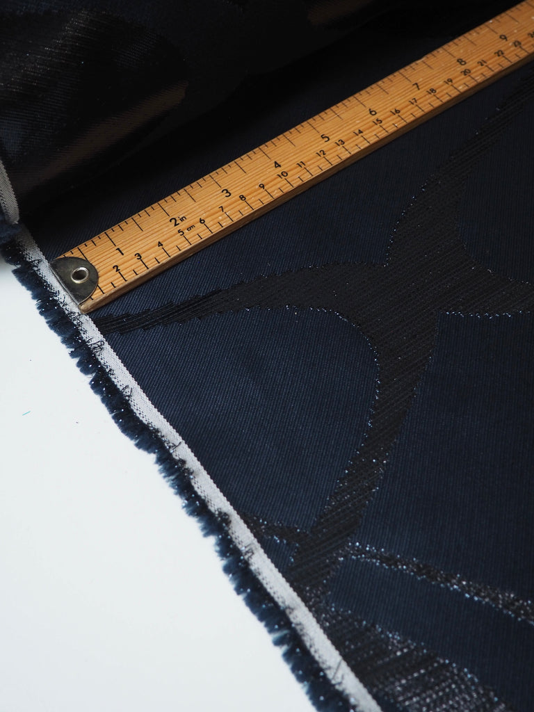 Midnight Swirl Metallic Jacquard