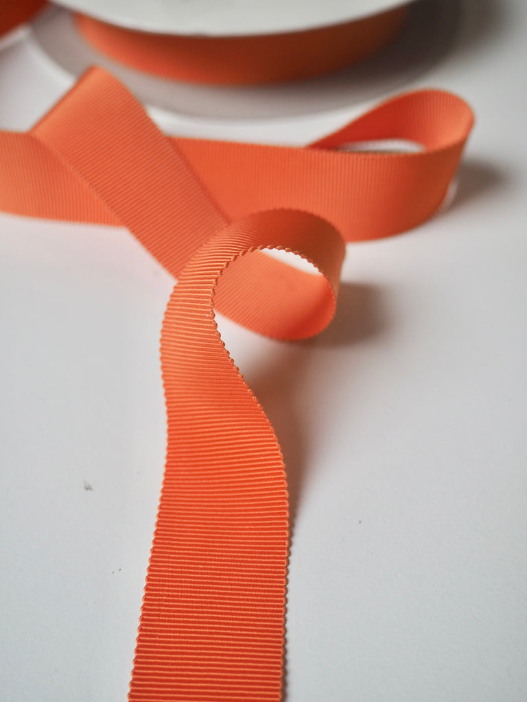 Le Claudel Tangerine Grosgrain Ribbon 25mm