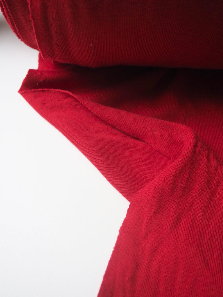 Apple Red Cotton 1x1 Rib Jersey