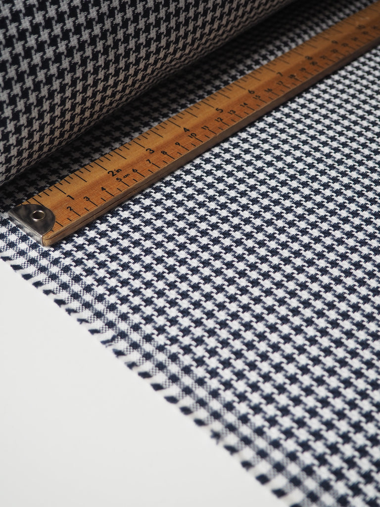 Midnight Houndstooth Cotton Jacquard