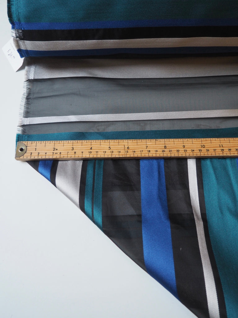 Blue Stripe Organza Jacquard