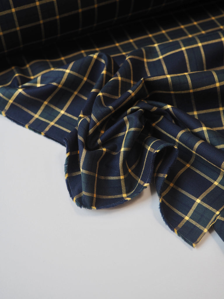 Blue + Yellow Cotton Check