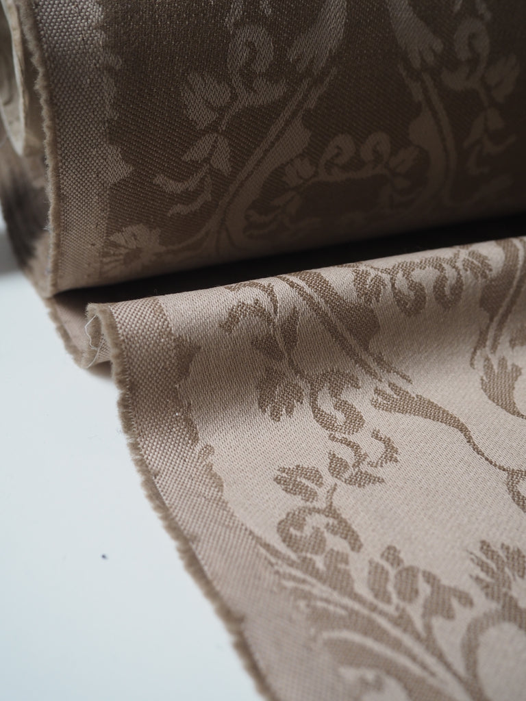 Tan Damask Wool + Cotton Jacquard