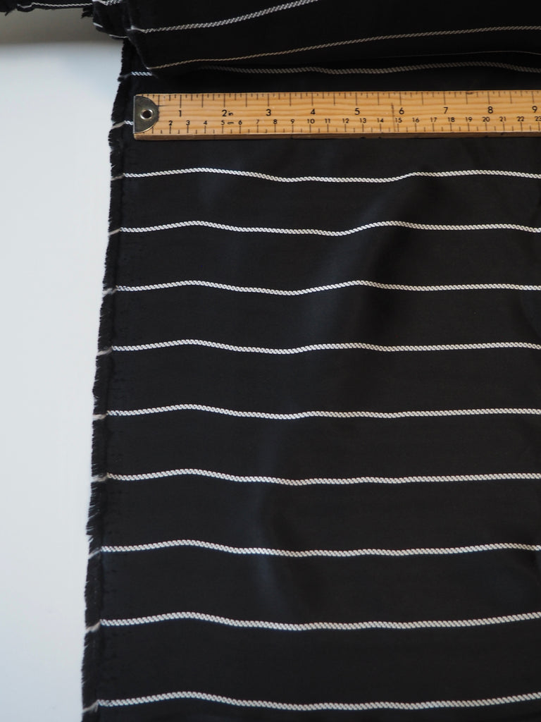 Black Braided Stripe Viscose Satin