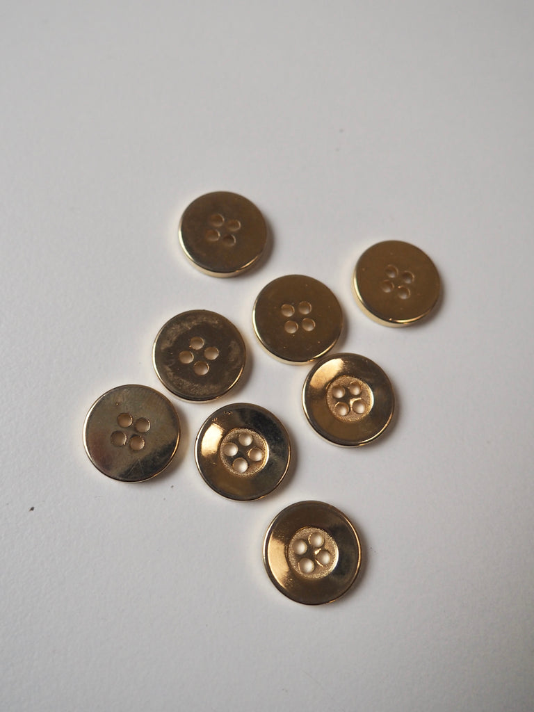Gold Thick-rimmed Buttons 15mm/24L