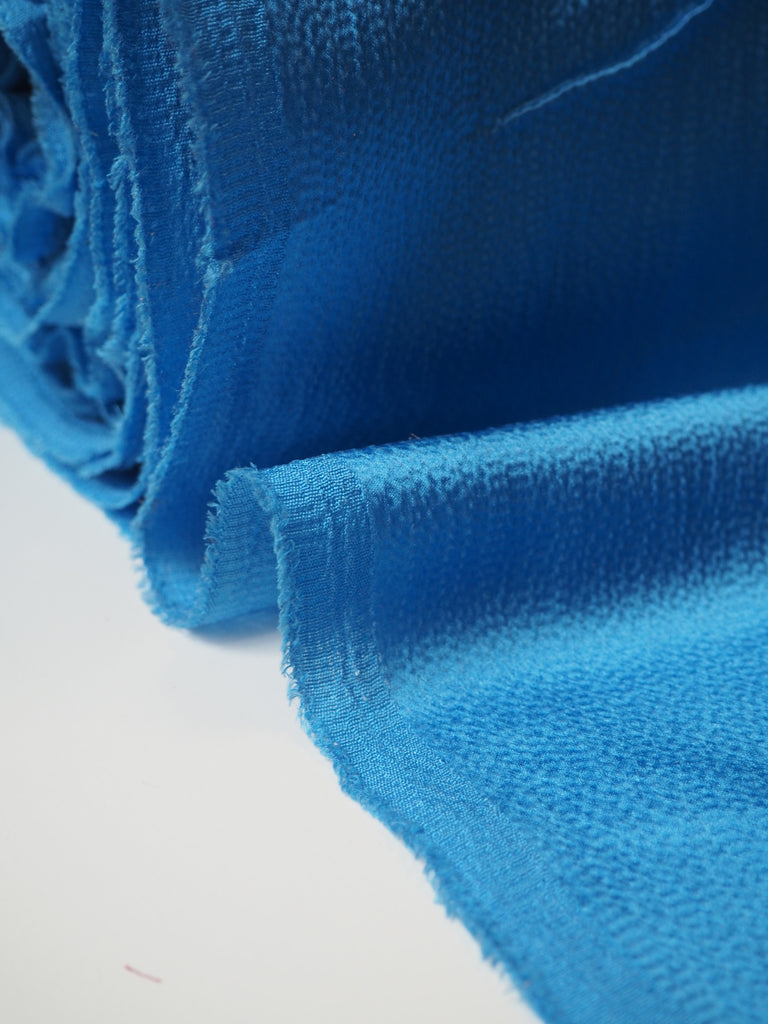 Azure Hammered Silk Satin
