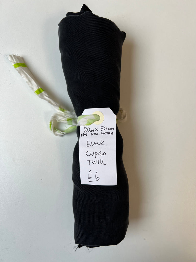 Black Cupro Twill Remnant