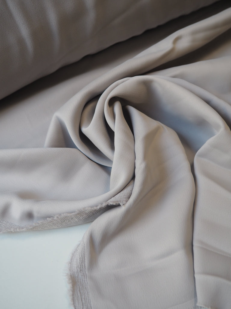 Silver Grey Satin-Backed Viscose/Acetate Crepe