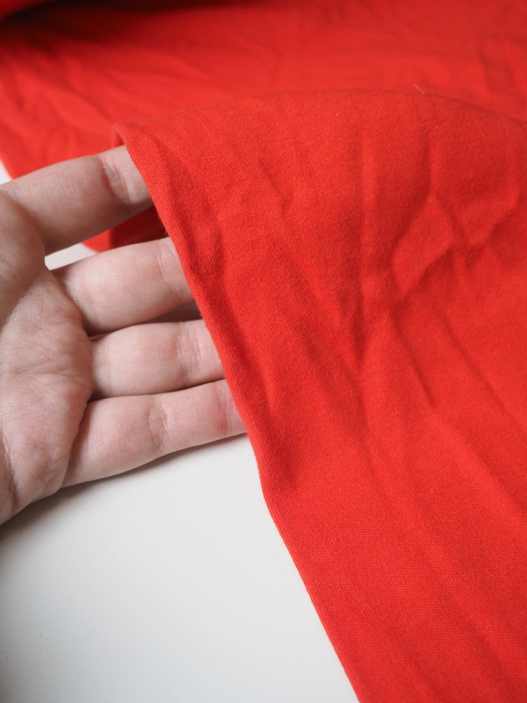 Vermillion Circular Organic Cotton Interlock Jersey