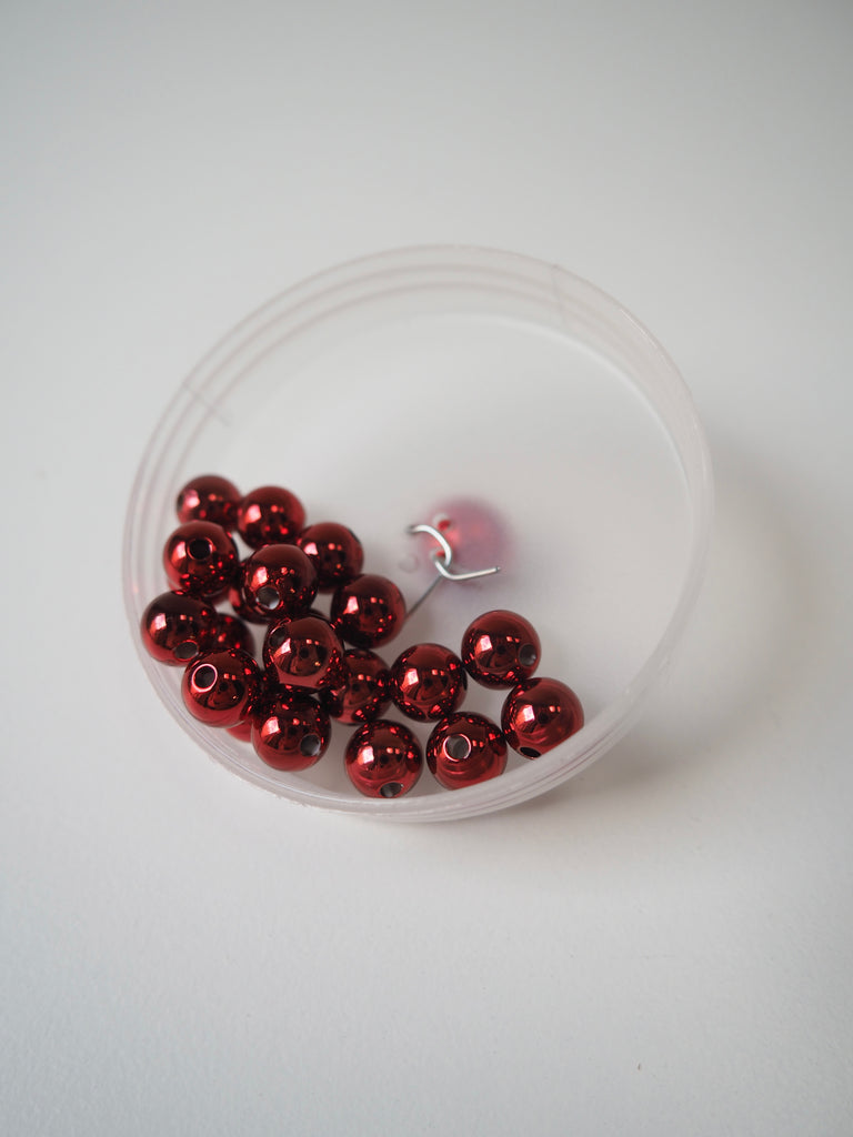 Metallic Red Beads 8mm