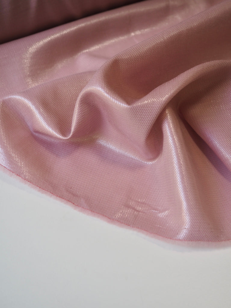 Soft Pink Glossed Wool Twill