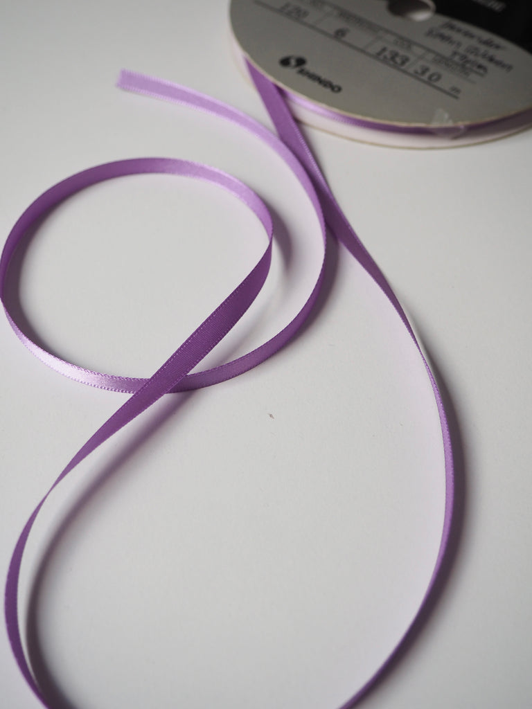 Shindo Lavender Satin Ribbon 6mm